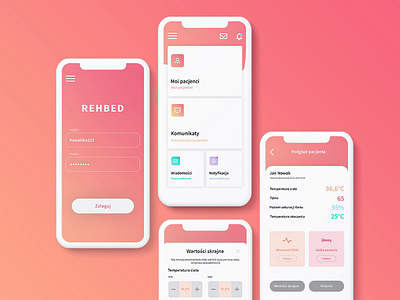 App for the Patient's Carer app app animation application bed care carer mobile patient ui ux