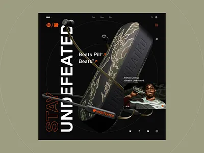 Beats X Undefeated - Square UI game animation beats headphones music ui ui animation ui design undefeated webdesign