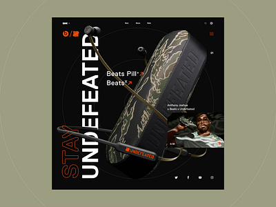 Beats X Undefeated - Square UI game animation beats headphones music ui ui animation ui design undefeated webdesign