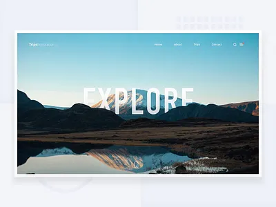 Explore - Simple header with Parallax animation app branding clean concept dailyui design gif header landing page layout logo minimal minimalism sketch typography ui ux web webdesign