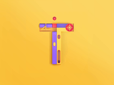 T - Technology, 3D letters 3d 3d animation 3d art 3d lettering 3d letters agency animation branding design font illustration