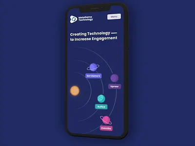 MetaGame Technology Landing esports landing movie planets start up ui ux