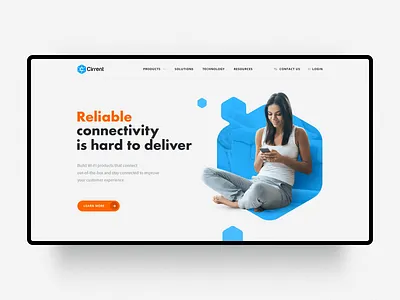 Main screen of Cirrent website animaiton blue design dribbble interaction invite main page ui ux web