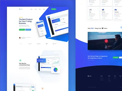 Landing page blue design homepage landing simple ui ux webdesign