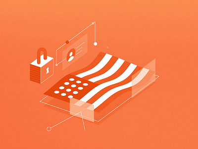 Cyber Security 2fresh animation clean ctia digital gif isometric monochrome orange security
