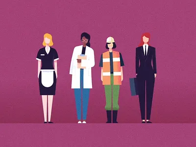 #Metoo animation art business character design doctor flat gradient illustration minimal motion mountains retro vector vintage woman worker