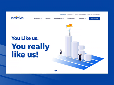 Nextiva Homepage animation branding clean design flat free illustration illustrator kit lettering minimal mockup psd type typography ui ux vector web website