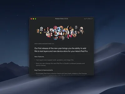 New Update Window | InVision Studio animation app invision invision studio ui