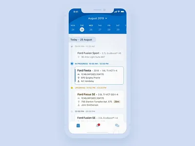Tasks Calendar Schedule animation app button animation calendar card card animation cards cars gif interaction design ios list protopie schedule scheduling test drive tracking transition ui