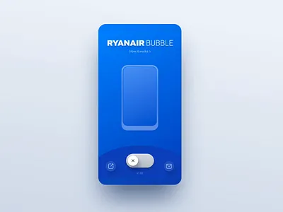 Ryanair Bubble Toggle app blue bubble interaction mobile ryanair switch switcher toggle ui