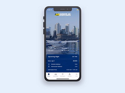 Harbour Air Mobile - Home Screen Animation flight booking app interaction design mobile app design ui