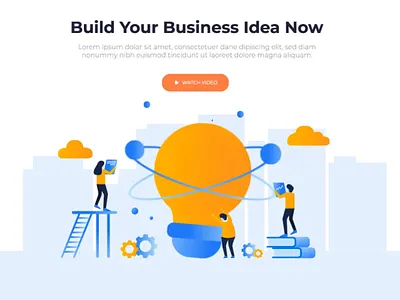 building business idea animation animated hero animation bulb business header ideas illustration motion graphic