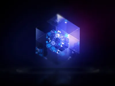 Glass cube visual for AI product 3d 3dmax ae aep ai animation c4d cube design effects fx glass glass bottle material motion product reflection shaddow square visual