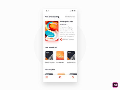 Adobe Xd Playoff : My Rebound books ios madewithadobexd microinteraction motion navigation ui uidesign ux ux design