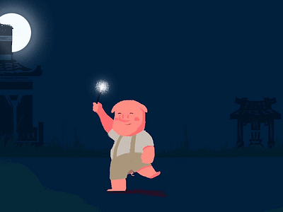 Chinese New Year - Year Of The Pig 2019 2d animation chinese firework moon new year pig