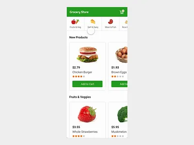Micro Interaction for Grocery Store App adobe xd ecommerce app madewithxd micro animation micro interaction micro interactions mobile animation mobile app playoff playoffs xddailychallenge