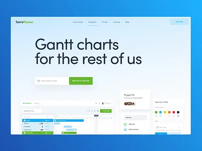 Tom's Planner - Landing Page design homepage interface landing page ui uidesign ux web webdesign website
