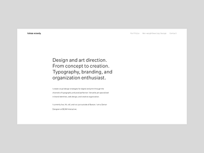 Tobias Ecsedy / Homepage black and white clean identity interaction minimal portfolio typography ui website