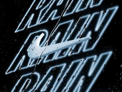 💦 3d abstract animation branding c4d cinema 4d design graphic design logo nike nike running octane rain render run sport sports typography water weather