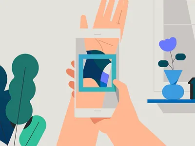 Simple as snapping a photo 2d after effects animation character dermatology hand illustrator motion motion graphics pattern phone