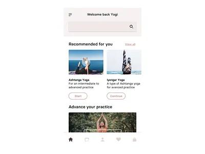 Anahata Yoga App application design fitness fitness app hover effect hover state interaction design mobile mobile animation mobile app design motion animation product design scroll scroll animation search bar thumbnails uidesign ux ui ux ui design web app design yoga