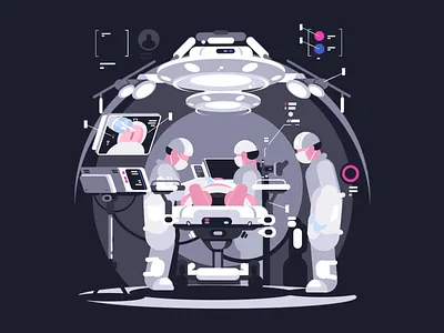 Operation Room animation 2d after effects animation character design doctor flat medicine operation room science ui web page