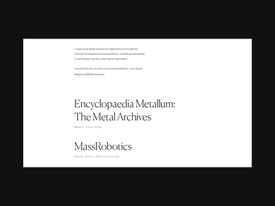 Tobias Ecsedy / Hover black and white clean identity interaction minimal portfolio typography ui website