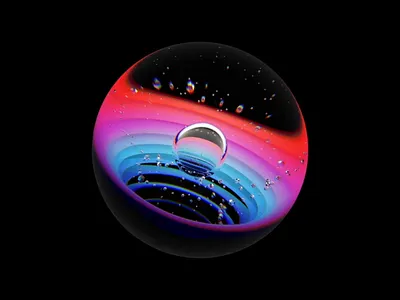 Sphere Art for Milkinside by Gleb Kuznetsov 3d aep animation art artic artificial intelligence branding c4d circle design elements fx gravity houdini illustration logo machine learning motion ui water