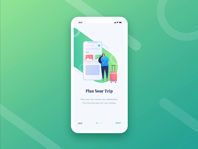 Travel App Onboarding - Animation after effects after effects motion graphics animation design exploration gradation gradient hero illustration mobile animation mobileapp motion ui ux vector