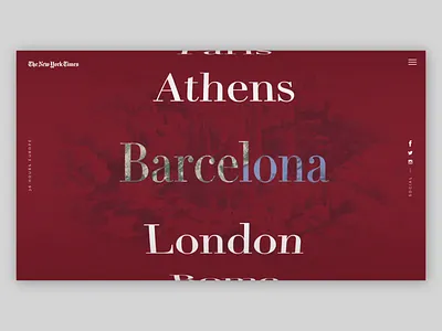 City Explorer clean design explore interface serif travel typography ui ux web web design website