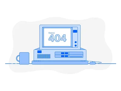Error 404 Animated Illustration 404 animation blob blue cinemagraph computer error error 404 ibm illustration pc retro ui ux vector visual design