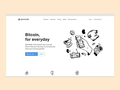 Opennode - Landing page - Scroll animation desktop footer hero illustration interface scroll scroll animation slider ui website