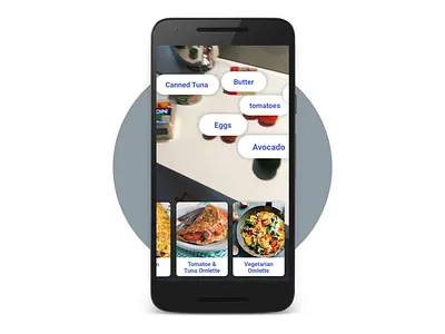 Computer vision for recipe suggestions / Android 3d ai android app artificial intelligence computer vision food google machine learning ml motion mp4 recipe smartphone tensorflow ui ux video
