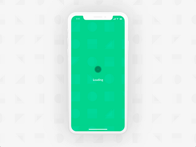 Loading Screen ⚡️ animation green iphone loading minimalism mobile screen shapes simple ui ux white