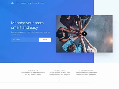 Startup Landing Page book clean creative crocal flat landing landing design landing page landing page concept minimal parallax startup typography visual composer wordpress
