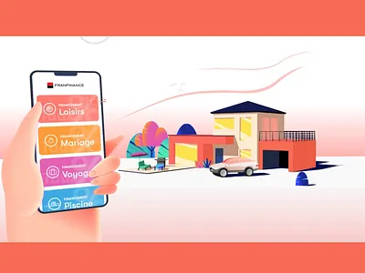 House Exterior Upgrade 2d 3d animation bank credit design exterior house illustration money motion upgrade