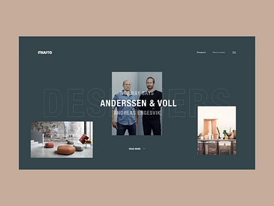 Muuto Designers Page brand clean design ergemla inspiration interaction lookbook minimal motion shop transition ui ui design ux ux design web web design