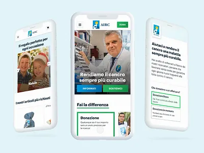 AIRC | Mobile airc article cancer design design systen donation form iphone research shop ui ux