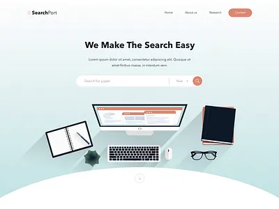 Search for paper web design animation cfp design flat green illustration inspiration light modern orange search sketch ui ux vector web web design website