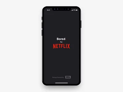 Bored For Netflix - Helping You Find Your Favourite Show animation app bored dark dark background design gif minimal movie netflix prototype red swipe tinder tv ux