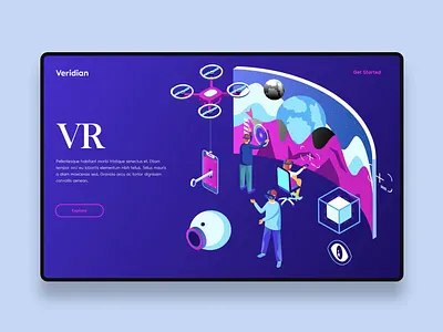 Veridian animation app drone illustration interaction invision invision studio isometric isometric illustration mockup parallax ui ux virtual reality vr