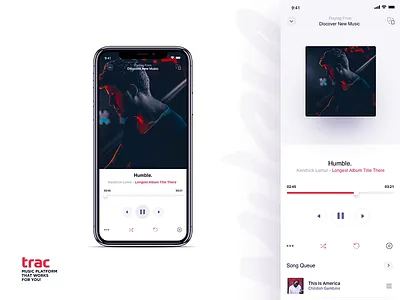 Trac App ae after effect analytics animation app application clean crypto dashboard dtailstudio interace layout minimal music app player report smart tracking ui ux