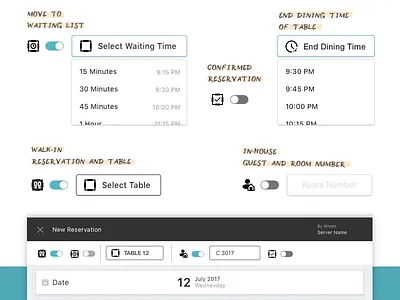 Marc - New & Edit Reservations - Component animation clean design system interaction ipad app minimal react.js ui ui components ui elements user experience design user interface design ux