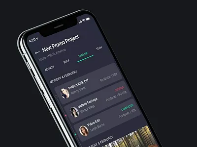 Timeline animation app black gif interface ios iphone timeline ui ux video animation video app