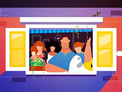 Happy Family aftereffects animation brazil character animation design duik bassel explainer illustration motion vector