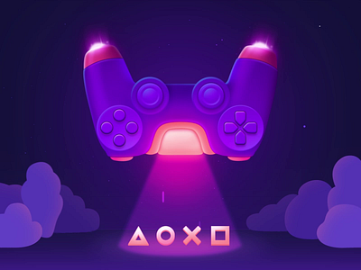 Space Dualshock 4 2d animation art controller design dualshock dualshock4 game gamepad games gif graphic icon illustration motion planet ps4 space spaceship ufo