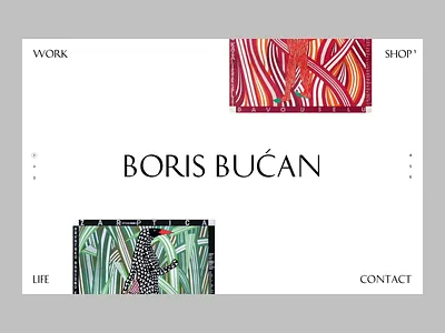 Boris Bucan — Artist Website art artist clean design painting simple typography ui web website white space