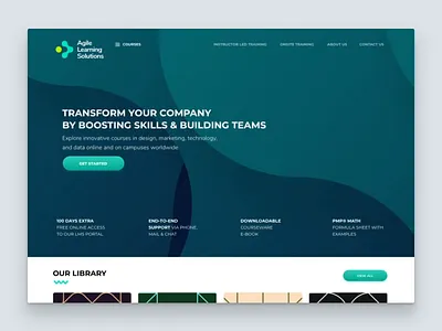 Agile Learning Solutions agile education landingpage online certification onlineclassroom onlinetraining ui ux website
