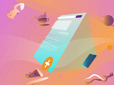 The Floating Button - animated illustration animation animation after effects exploration floating button illustration motion graphic space