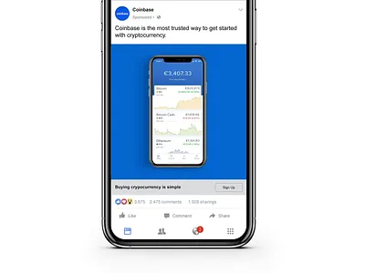 Facebook Ad for Coinbase ads advertising animation branding design social ads typography
